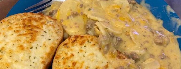 👉 Cheesy Hamburger Scalloped Potato Bake