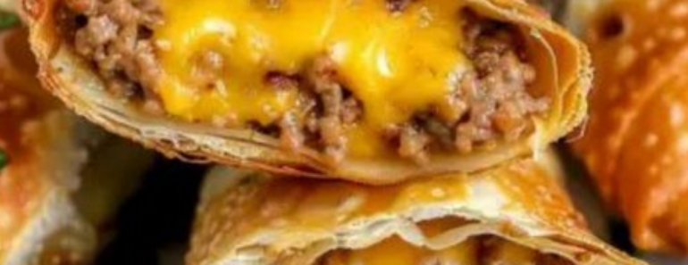 👉Air Fryer Cheeseburger Egg Rolls