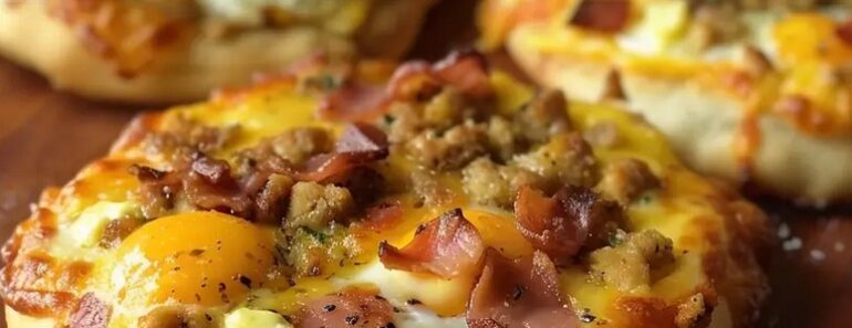 👉EnglishMuffin Breakfast Pizza