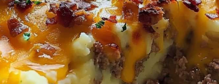👉Loaded Potato Meatloaf Casserole Recipe