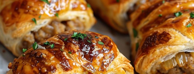 👉French Onion Sausage Rolls