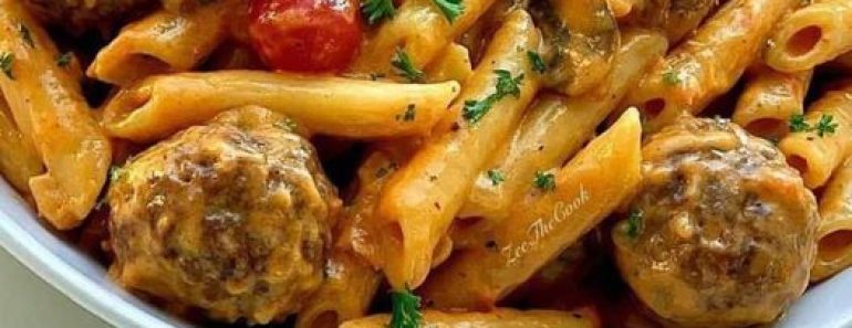 👉Penne pastameatballs