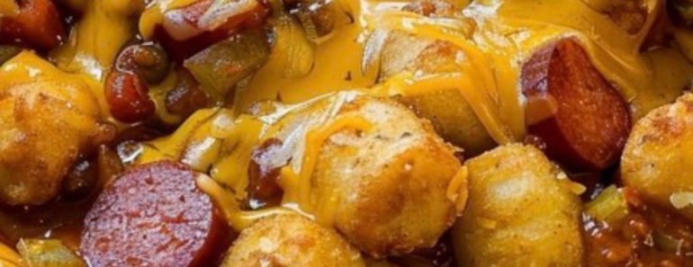 👉HotDog Tater Tot Casserole