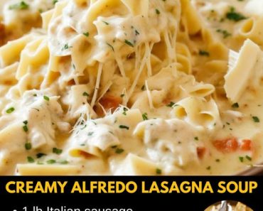 👉Creamy Alfredo Lasagna Soup