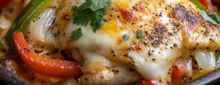 👉Cheesy Baked Fajita Chicken