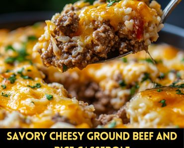 👉SavoryCheesyGround Beef and Rice Casserole