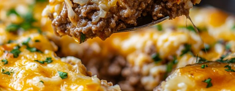 👉SavoryCheesyGround Beef and Rice Casserole