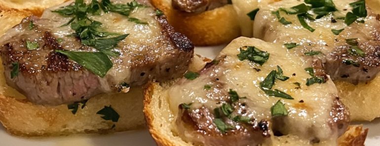 👉Garlic BreadSteak Bites