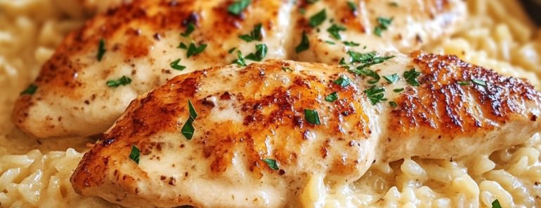 👉One-Pan Creamy Parmesan Chicken & Rice