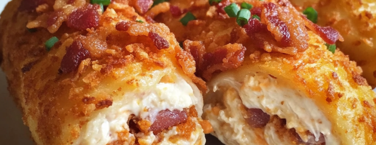 👉Cream Cheese and Bacon Stuffed Doritos Chicken