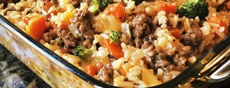 Cozy Beefy Rice and Vegetable Casserole