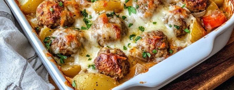 👉PotatoMeatball Casserole