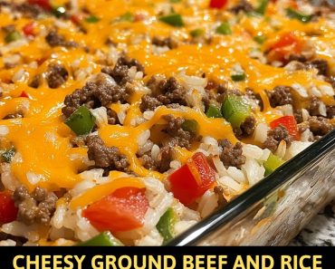 Cheesy Ground Beef and Rice Bake