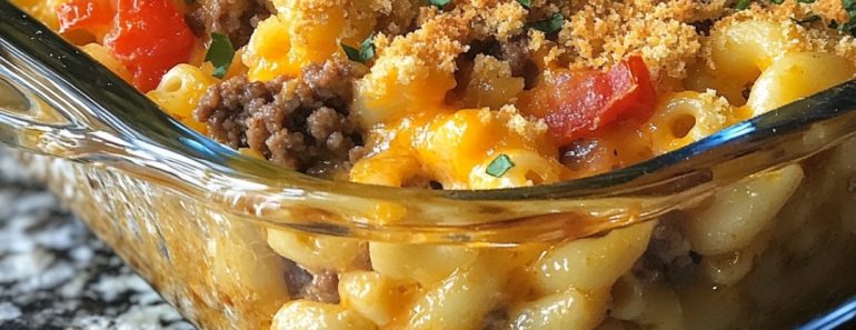 👉Beefy Mac and Cheese Bake