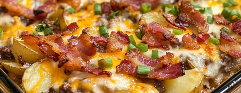 👉Bacon Cheesesteak Potato Bake