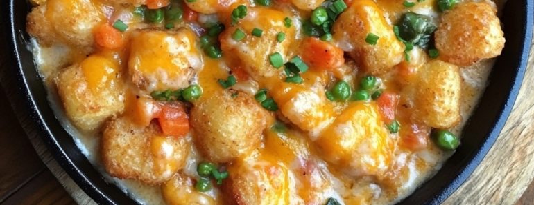 👉Loaded Cheesy Chicken Tater Tot Skillet 👉Loaded Cheesy Chicken Tater Tot Skillet