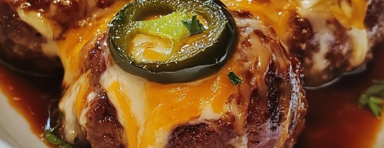 👉Jalapeño Popper Stuffed Meatballs