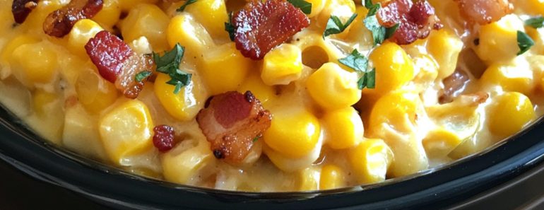 👉SlowCooker Cheddar CornBacon