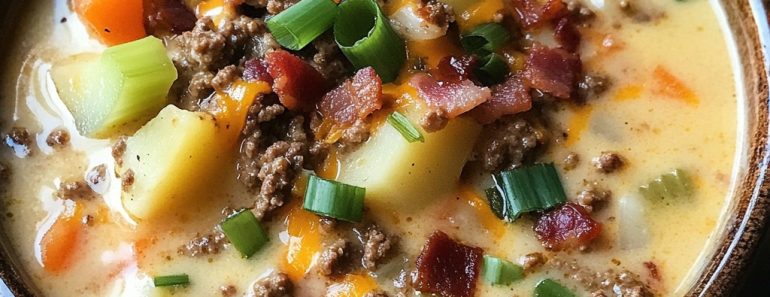 👉CreamyCheeseburgerSoup