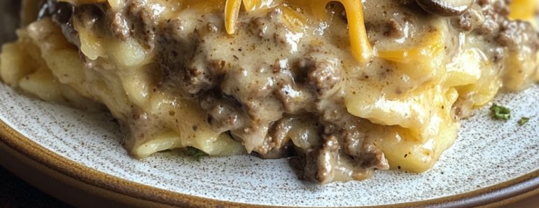 👉Creamy Hamburger Hash Brown Casserole