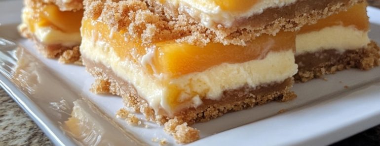 👉Peach Cobbler Cheesecake Bars