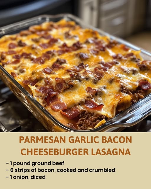 👉Parmesan Garlic Bacon Cheeseburger Lasagna – Recipes on a Budget