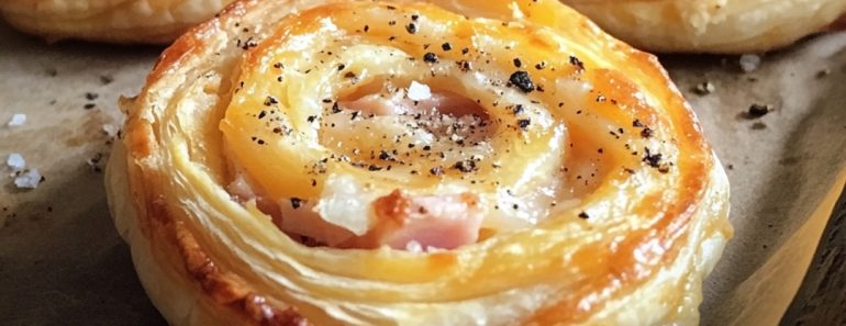 👉HamCheese Puff PastryPinwheels