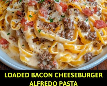 👉Loaded Bacon Cheeseburger Alfredo Pasta