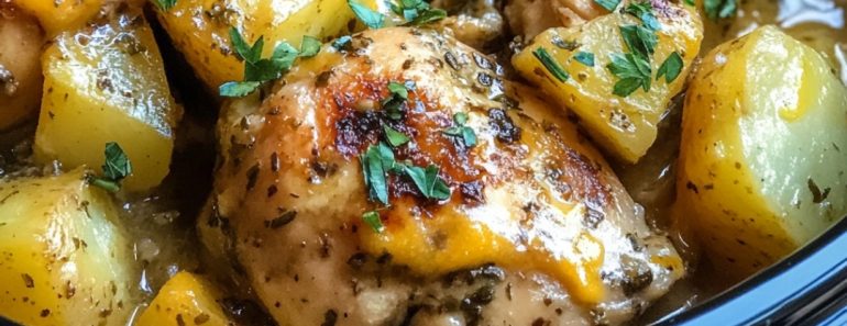 👉SlowCookerGarlic HerbChicken