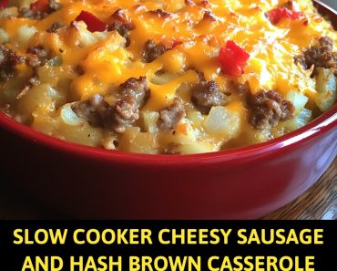 👉Slow Cooker Cheesy SausageHash Brown Casserole