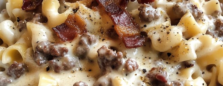 👉BaconCheeseburger AlfredoPasta