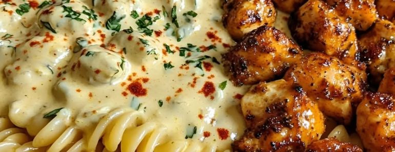 Chicken BitesSpicy Cajun Alfredopasta