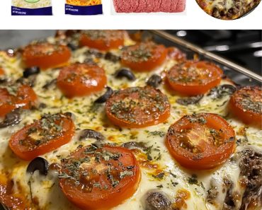 👉Cheesy Pizza Burger Bake