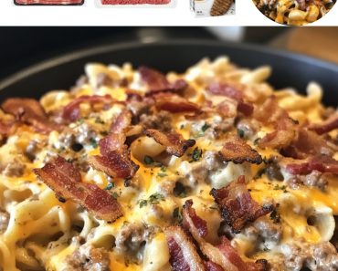 👉OnePotBacon Cheeseburger Pasta
