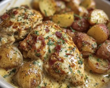 👉GarlicParmesan Crockpot ChickenPotatoes