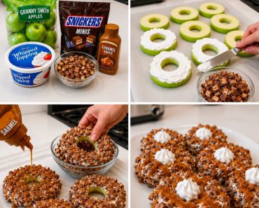 Caramel Snickers Apple Rings
