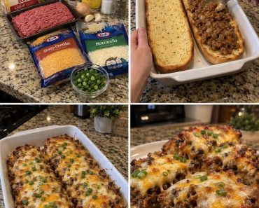 Cheeseburger Garlic Bread Casserole
