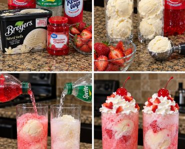 Strawberry Lemonade Ice Cream Floats