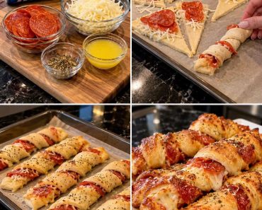 Cheesy Pepperoni Croissant Twists
