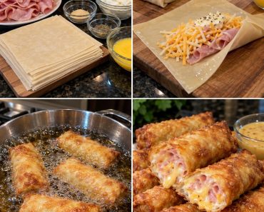 Crispy Ham & Cheese Egg Rolls