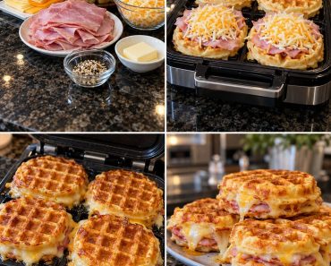 Ham & Cheese Waffle Sandwiches